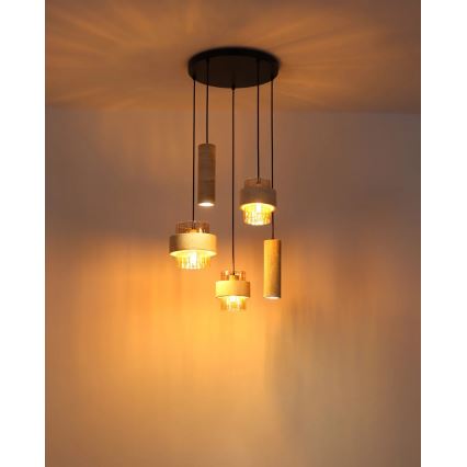 Globo - Suspension sur câble 3xE27/40W/230V + 2xGU10/10W
