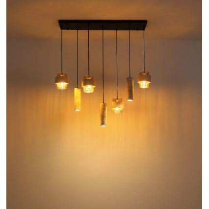 Globo - Lustre sur câble 4xE27/40W/230V + 3xGU10/10W