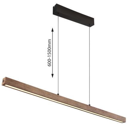 Globo - Lustre LED dimmable à commande tactile sur câble LED/24W/230V + LED/3W 3000K marron