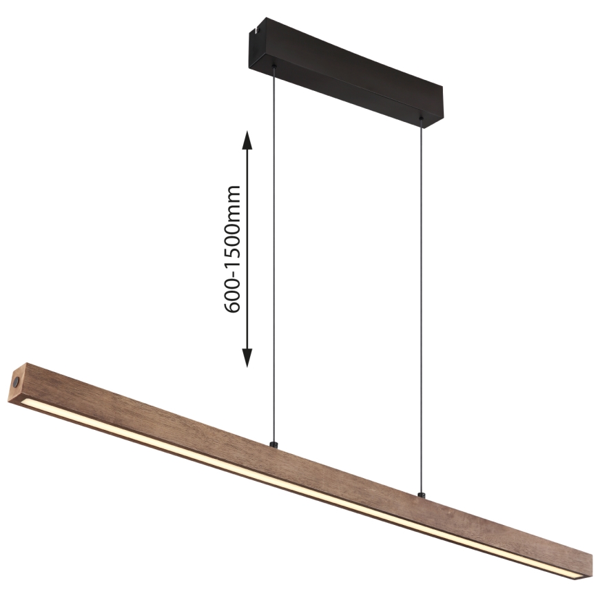 Globo - Lustre LED dimmable à commande tactile sur câble LED/24W/230V + LED/3W 3000K marron