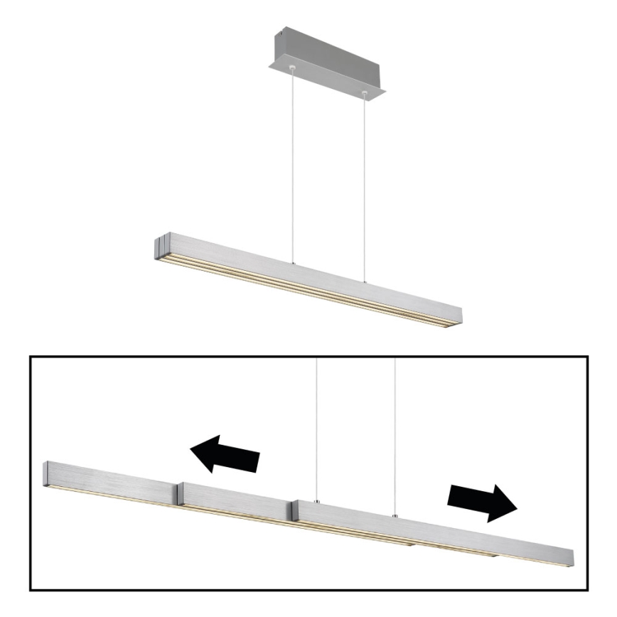 Globo - Suspension LED dimmable à commande tactile sur câble LED/39W/230V 2700/4000/6000K chrome mat