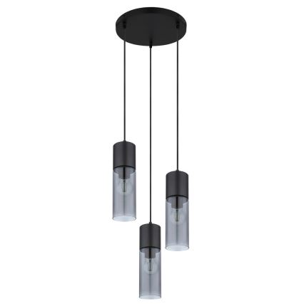 Globo - Suspension filaire 3xE27/25W/230V d. 30 cm noir