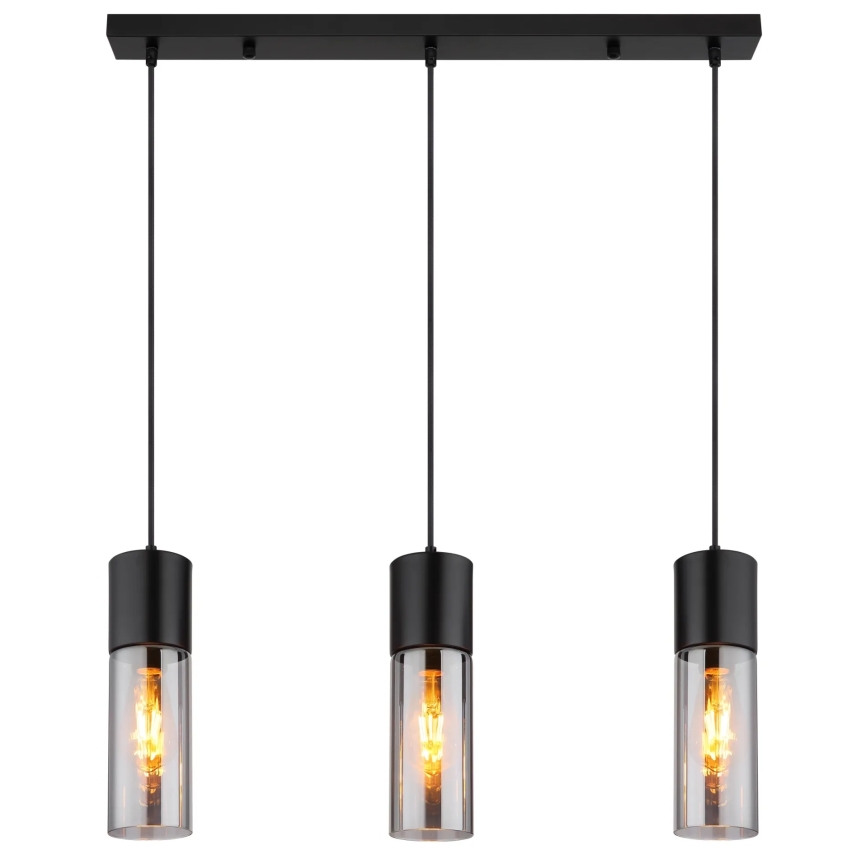 Globo - Suspension sur câble 3xE27/25W/230V noire