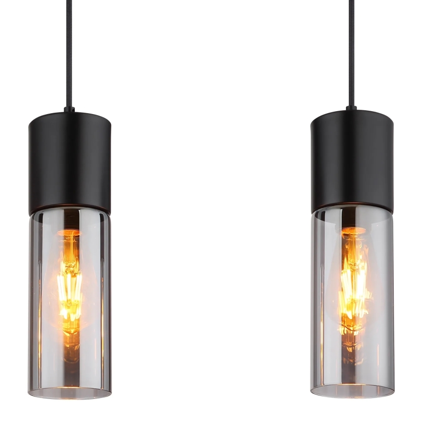 Globo - Suspension sur câble 3xE27/25W/230V noire
