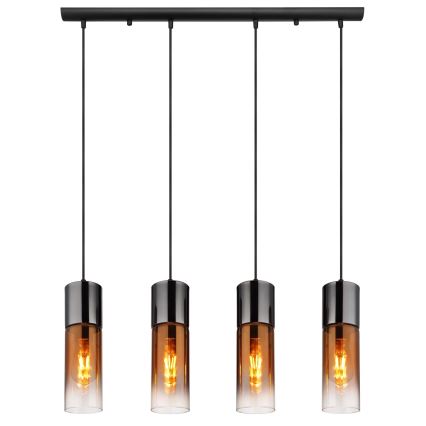 Globo - Suspension filaire 4xE27/25W/230V noir/cuivre