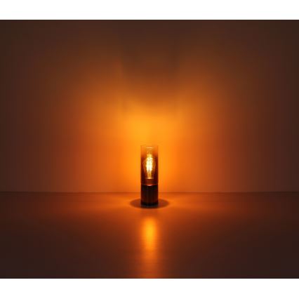 Globo - Lampe de table tactile 1xE27/25W/230V d. 9 cm noir/cuivre
