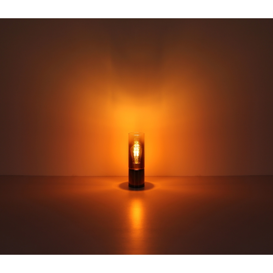 Globo - Lampe de table tactile 1xE27/25W/230V d. 9 cm noir/cuivre