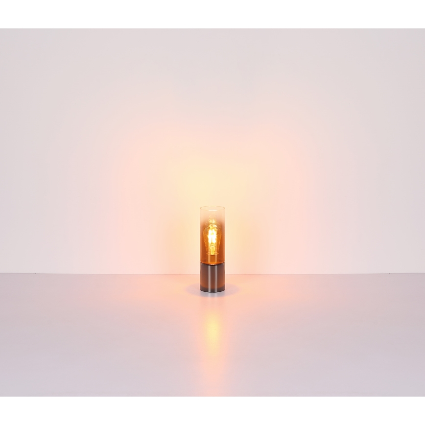 Globo - Lampe de table tactile 1xE27/25W/230V d. 9 cm noir/cuivre