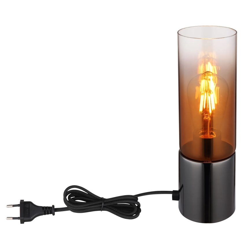 Globo - Lampe de table tactile 1xE27/25W/230V d. 9 cm noir/cuivre