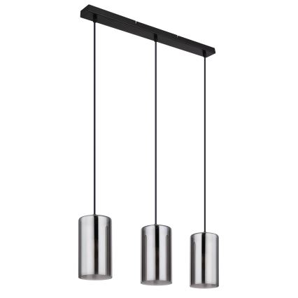 Globo - Suspension filaire 3xE14/25W/230V noir