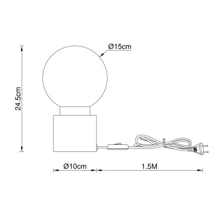 Globo - Lampe de table 1xE14/25W/230V noir