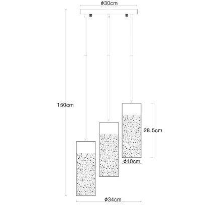 Globo - Suspension filaire 3xE27/40W/230V