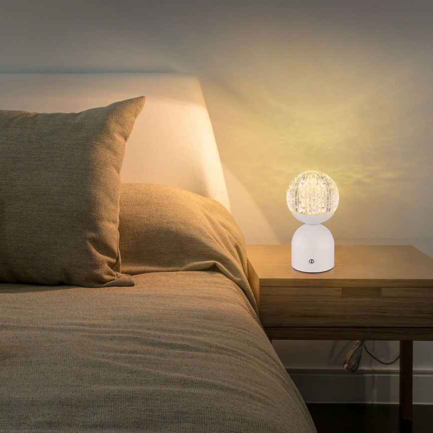 Globo - Lampe de table tactile à intensité variable LED/2,5W/3,7V 2700/4000/65000K 1800 mAh USB blanc