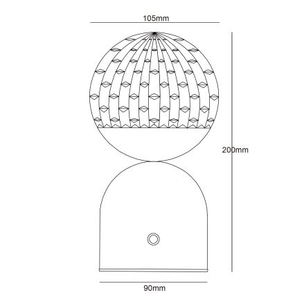 Globo - Lampe de table tactile à intensité variable LED/2,5W/3,7V 2700/4000/65000K 1800 mAh USB blanc