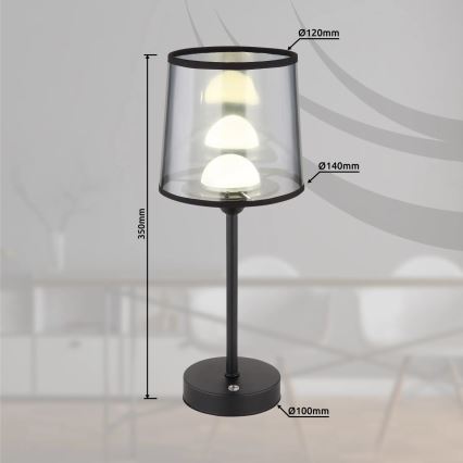 Globo - Lampe de table tactile à intensité variable et rechargeable LED/2,5W/3,7V 2700/4000/6500K 1800 mAh noir