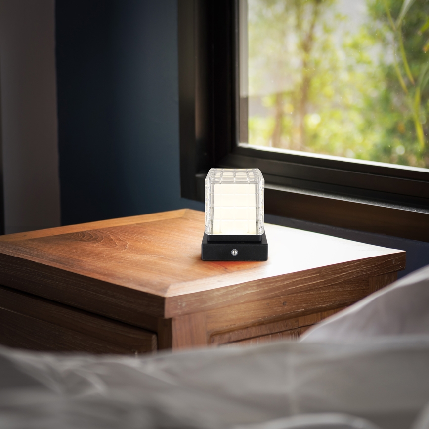 Globo - Lampe de table tactile à intensité variable LED/2,5W/3,7V 2700K/4000K/6500K 1800 mAh USB noir