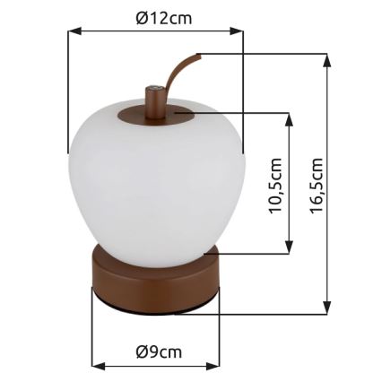 Globo - Lampe de table tactile à intensité variable LED/2W/3,7V 2700K/4000K/6500K 1200 mAh USB marron
