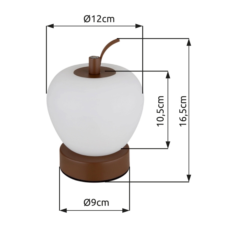 Globo - Lampe de table tactile à intensité variable LED/2W/3,7V 2700K/4000K/6500K 1200 mAh USB marron
