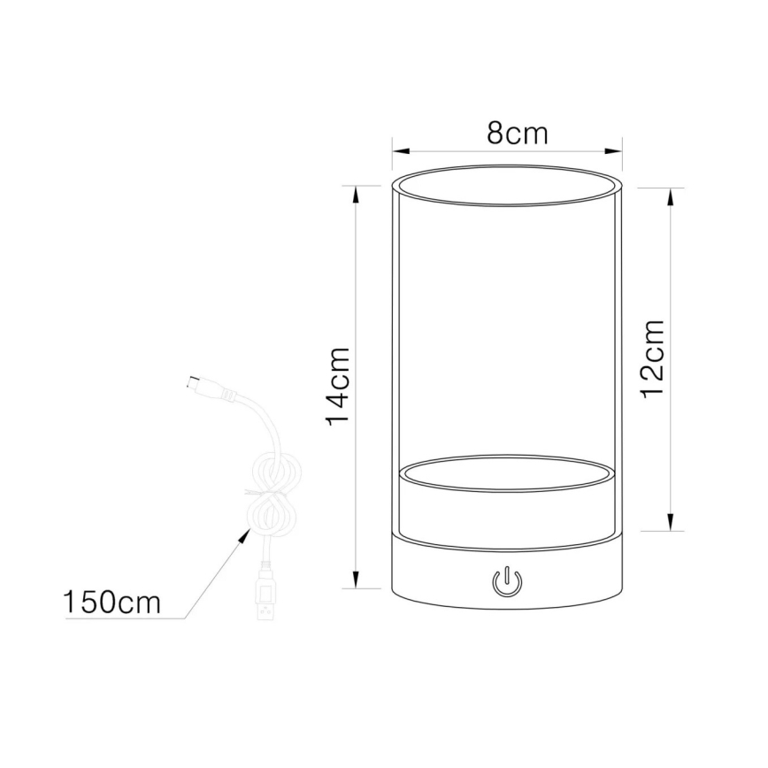 Globo - Lampe de table tactile d'extérieur à intensité variable et rechargeable LED/2W/3,7V 2700/4000/6500K 1200mAh IP44 marron