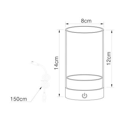 Globo - Lampe de table tactile d'extérieur à intensité variable et rechargeable LED/2W/3,7V 2700/4000/6500K 1200mAh IP44 vert