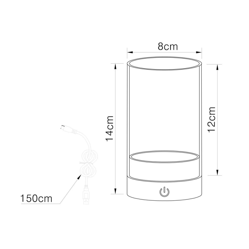 Globo - Lampe de table tactile extérieure à intensité variable et rechargeable LED/2W/3,7V 2700/4000/6500K 1200mAh IP44 gris