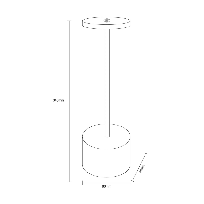 Globo - Lampe de table tactile à intensité variable LED/1,2W/3,7V 2000K/3500K/7000K 1200 mAh USB noir