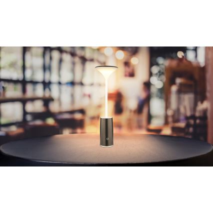 Globo - Lampe de table tactile rechargeable et à intensité variable LED/1,2W/3,7V 3000K 1500mAh noir