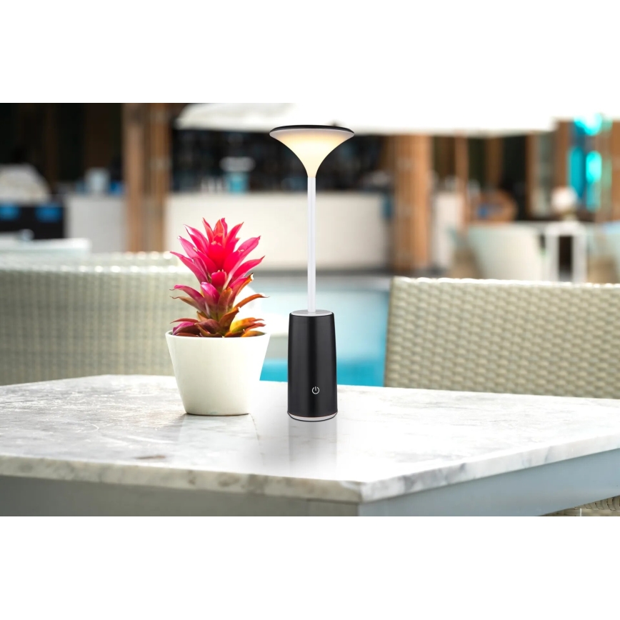 Globo - Lampe de table tactile rechargeable et à intensité variable LED/1,2W/3,7V 3000K 1500mAh noir