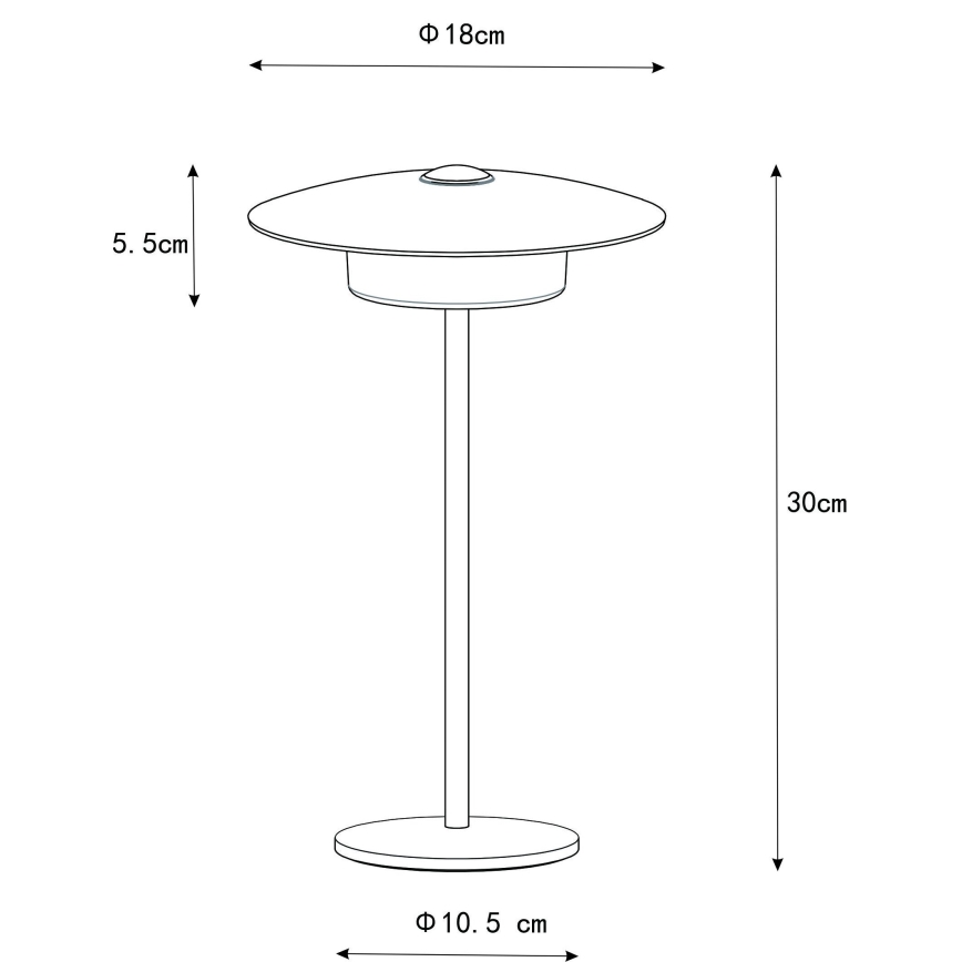 Globo - Lampe de table tactile LED rechargeable d'extérieur LED/3W/3,7V 1800/2700/3000K IP44 1800 mAh gris