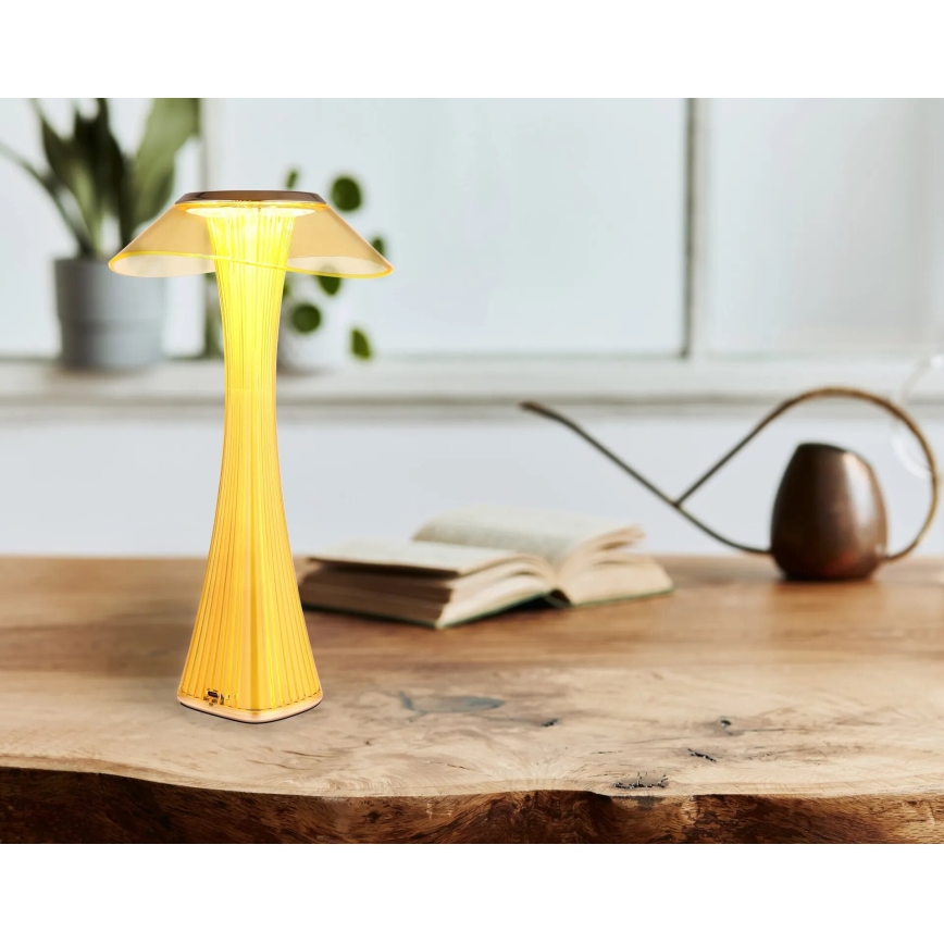 Globo - Lampe de bureau rechargeable à LED à intensité variable, 2,5 W/3,7 V, 1200 mAh, 2700/4500/6500 K, dorée
