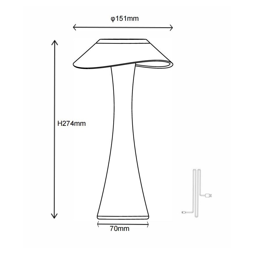 Globo - Lampe de table à intensité variable rechargeable LED/2,5W/3,7V 1200mAh 2700K/4500K/6500K blanc