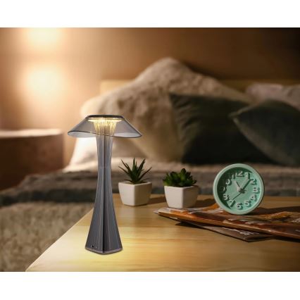 Globo - Lampe de table à intensité variable rechargeable LED/2,5W/3,7V 1200mAh 2700K/4500K/6500K noir
