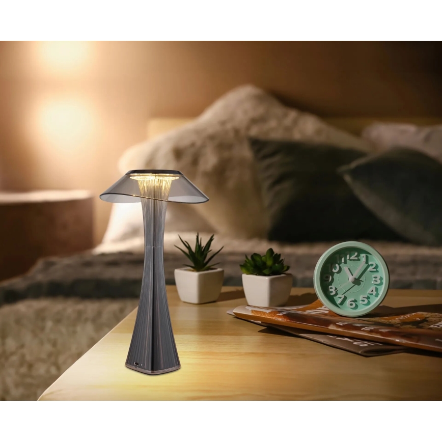 Globo - Lampe de table à intensité variable rechargeable LED/2,5W/3,7V 1200mAh 2700K/4500K/6500K noir