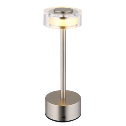 Globo - Lampe de table tactile rechargeable et à intensité variable LED/2,5W/3,7V 2700/4000/6500K 1800mAh chrome mat