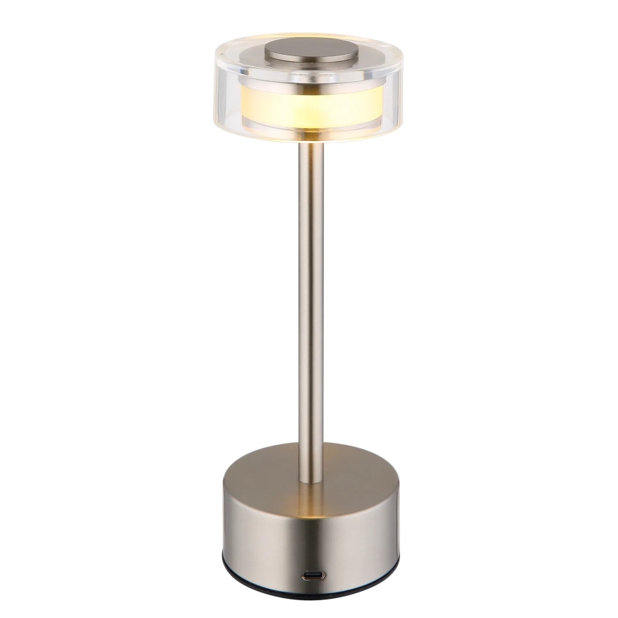 Globo - Lampe de table tactile rechargeable et à intensité variable LED/2,5W/3,7V 2700/4000/6500K 1800mAh chrome mat