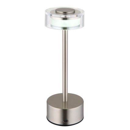 Globo - Lampe de table tactile rechargeable et à intensité variable LED/2,5W/3,7V 2700/4000/6500K 1800mAh chrome mat