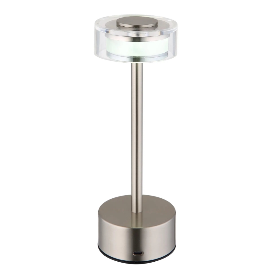 Globo - Lampe de table tactile rechargeable et à intensité variable LED/2,5W/3,7V 2700/4000/6500K 1800mAh chrome mat