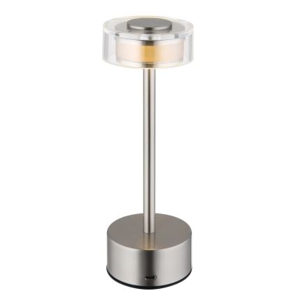 Globo - Lampe de table tactile rechargeable et à intensité variable LED/2,5W/3,7V 2700/4000/6500K 1800mAh chrome mat