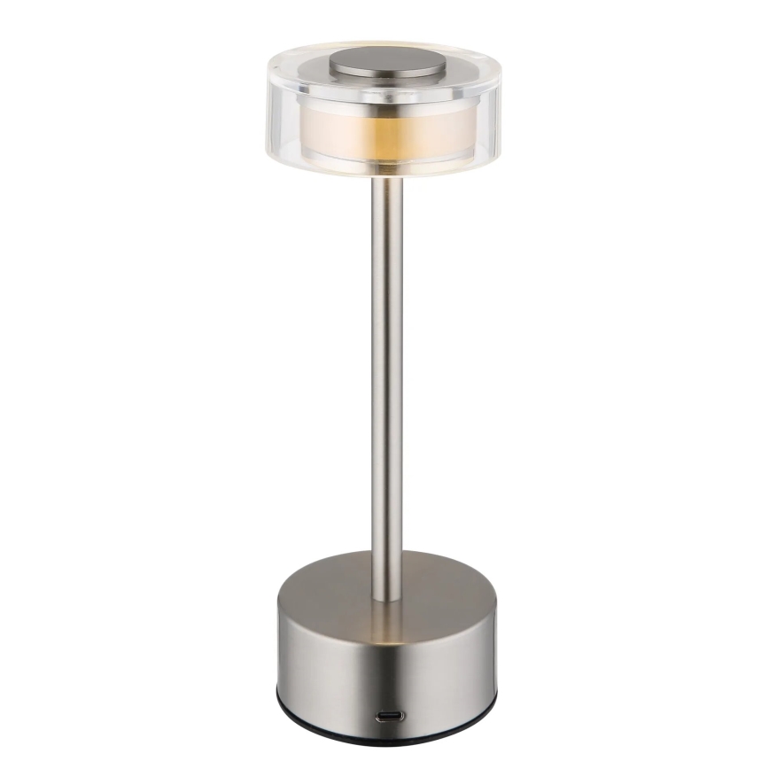 Globo - Lampe de table tactile rechargeable et à intensité variable LED/2,5W/3,7V 2700/4000/6500K 1800mAh chrome mat