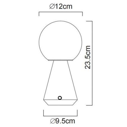 Globo - Lampe tactile d'extérieur à intensité variable LED/1,5W/5V 3000/4500/6500K 1800 mAh IP41 chrome mat