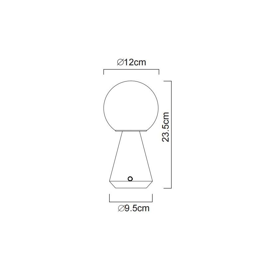 Globo - Lampe tactile d'extérieur à intensité variable LED/1,5W/5V 3000/4500/6500K 1800 mAh IP41 chrome mat