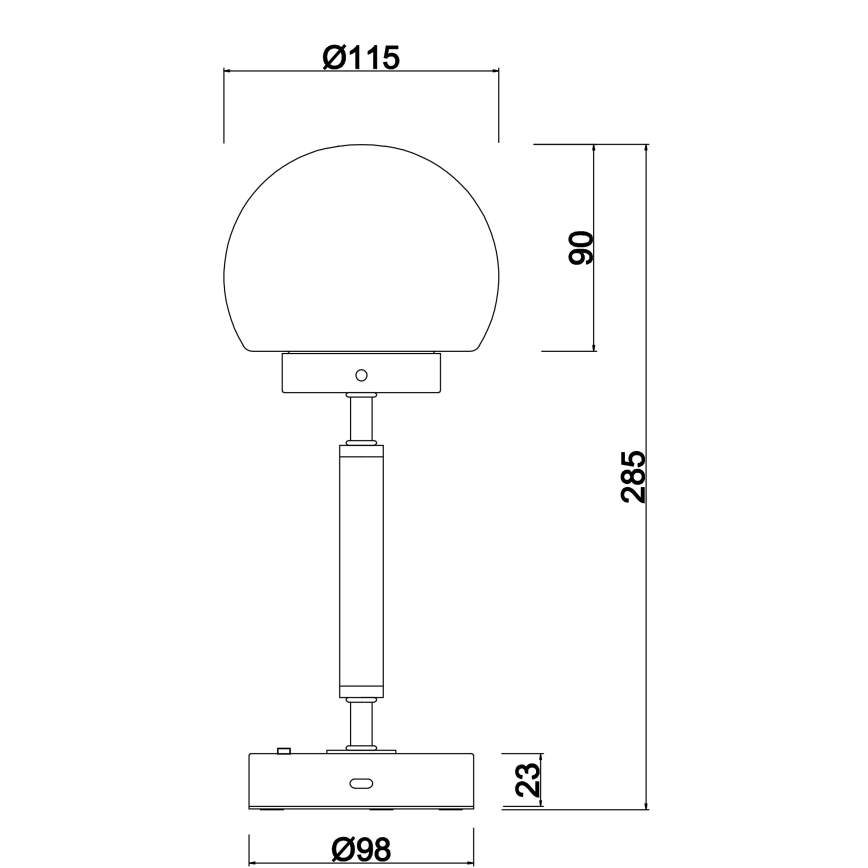Globo - Lampe de table tactile rechargeable et à intensité variable LED/2,5W/5V 1800mAh 2700/4000/6500K chrome mat