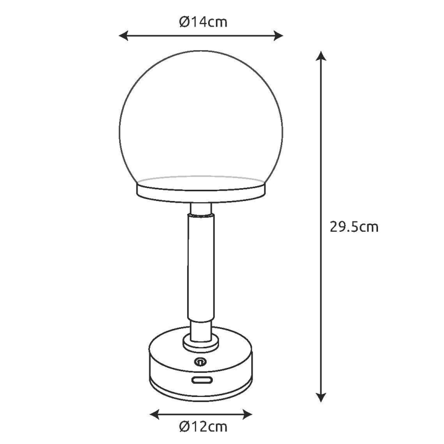 Globo - Lampe de table tactile rechargeable et à intensité variable LED/2,5W/5V 1800mAh 2800K vert