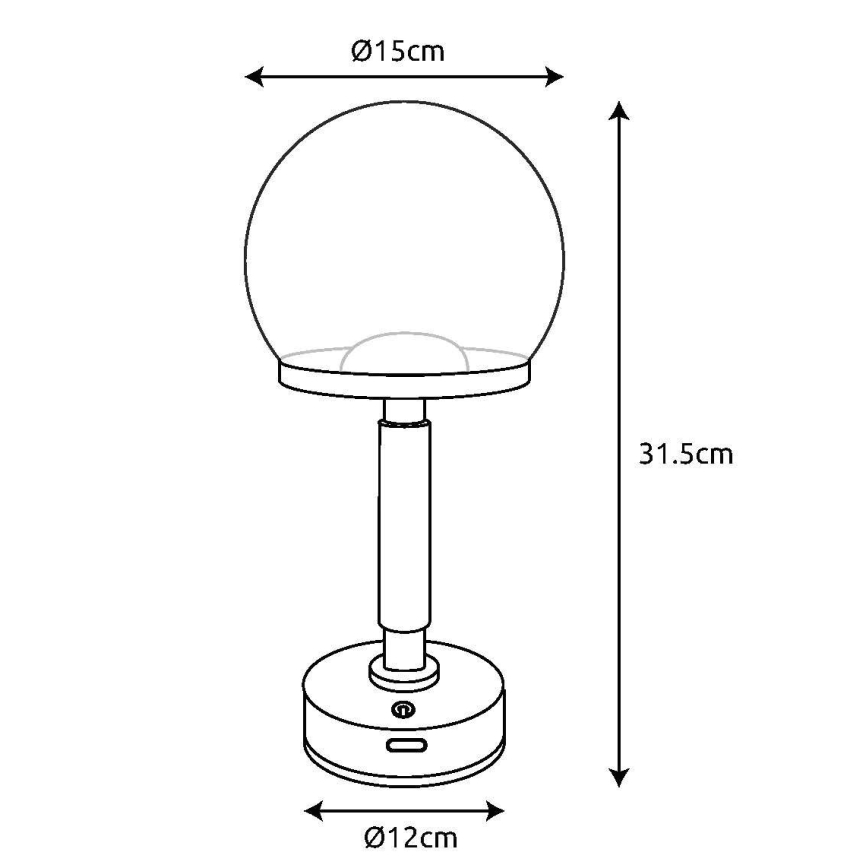 Globo - Lampe de table tactile rechargeable et à intensité variable LED/2,5W/5V 1800mAh 2700/4000/6500K Rose doré
