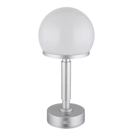 Globo - Lampe de table tactile rechargeable et à intensité variable LED/2,5W/5V 1800mAh 2800K argent