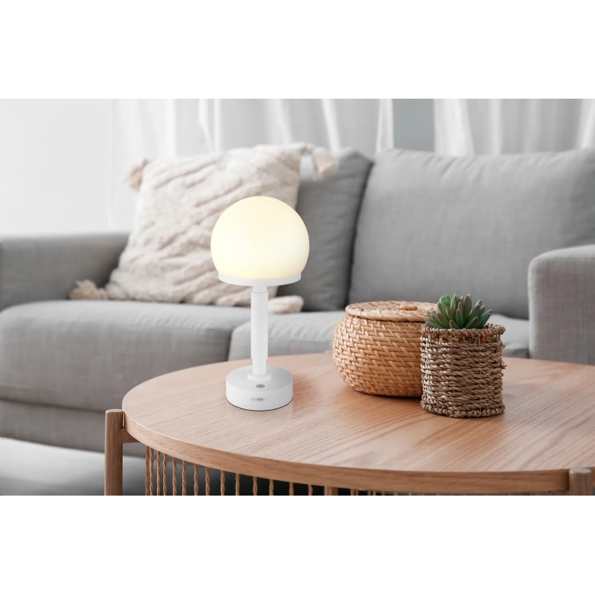 Globo - Lampe de table tactile rechargeable et à intensité variable LED/2,5W/5V 1800mAh 2800K blanc