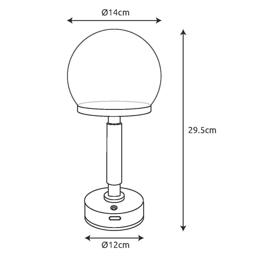 Globo - Lampe de table tactile rechargeable et à intensité variable LED/2,5W/5V 1800mAh 2800K blanc