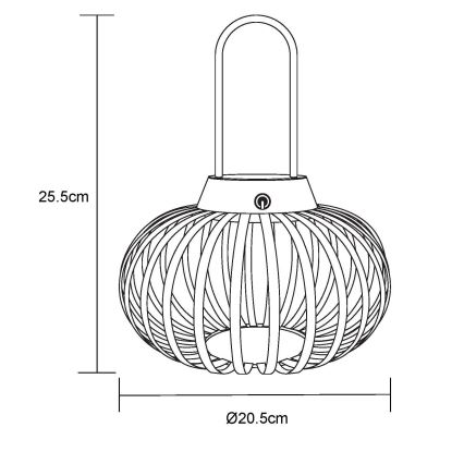 Globo - Lampe de table LED tactile dimmable et rechargeable LED/1W/3,7V 1500 mAh