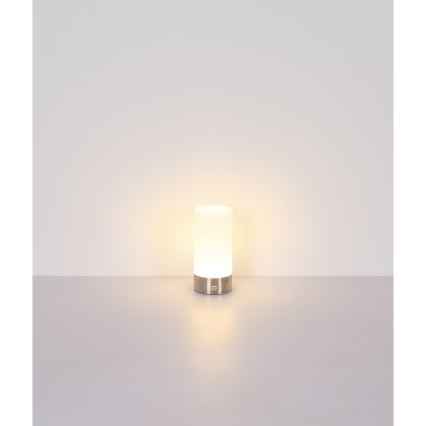 Globo - Lampe de table d'extérieur RGBW à intensité variable LED/1,8W/5V 1500 mAh IP44 chromé mat