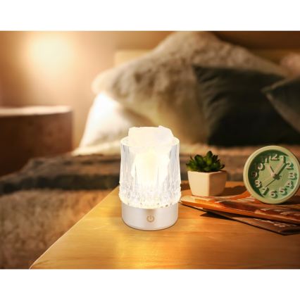 Globo - Lampe de table tactile dimmable à LED, 1W/5V, 3000K, 1200 mAh, argent